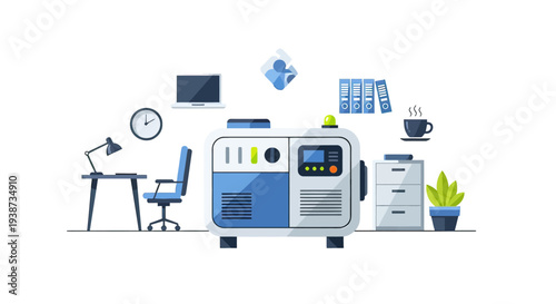 Portable Power Station with Office Equipment.