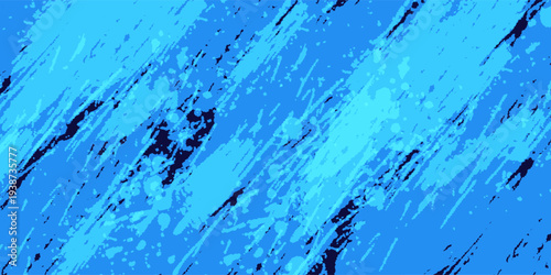 Navy blue brush stroke background. Blue ink splash on backdrop. Brush background for wallpaper, paint splatter template, dirt banner, watercolor design, dirty texture. Trendy brush background, vector