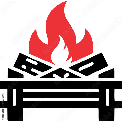 Fire Pit Icon Vector