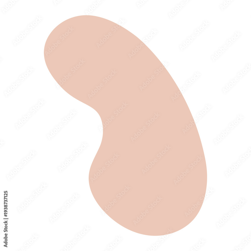 Fototapeta premium Abstract organic pastel shape on transparent background, beige blob modern shape