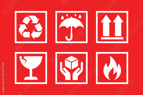 International shipping and handling symbols