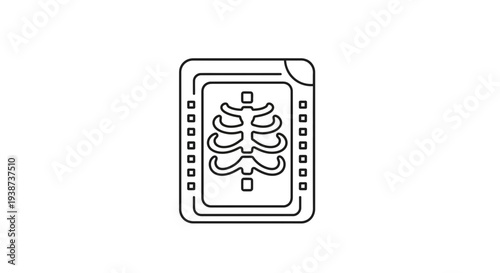 X-ray of Rib Cage Icon, Medical Diagnostic Imaging, Healthcare Symbol