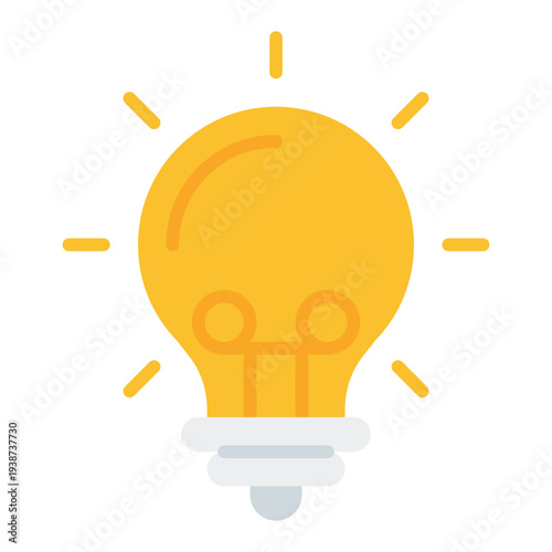 Light bulb 1 Flat Icon. Bright idea symbol. Inspiration and innovation concept Flat Icon