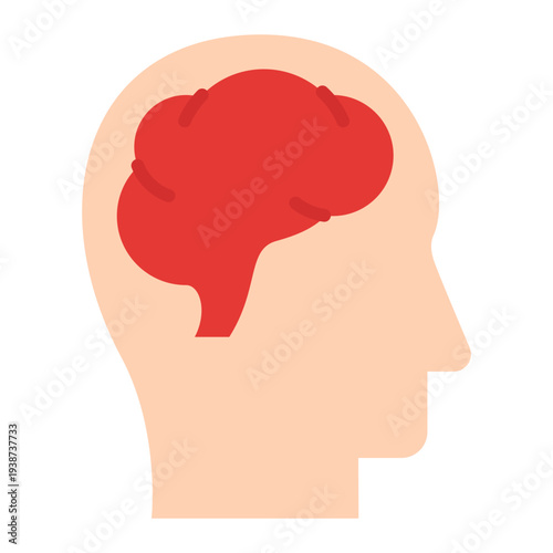 Mind Flat Icon. Thinking brain symbol. Creativity and problem solving Flat Icon