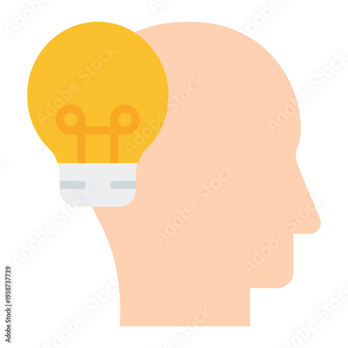 Inspiration Flat Icon. Motivation symbol. Creative thinking and design influence Flat Icon