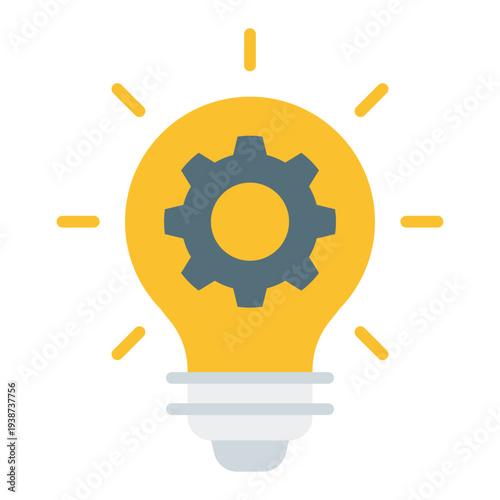 Innovation Flat Icon. New idea symbol. Technology and creative breakthrough Flat Icon