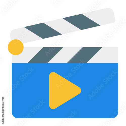 Film Flat Icon. Video production symbol. Creative media and filmmaking Flat Icon
