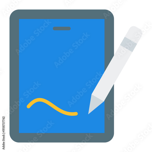 Graphic tablet Flat Icon. Digital drawing symbol. Creative illustration and design tool Flat Icon