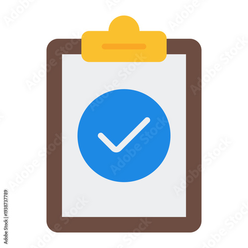 Check Flat Icon. Approval mark symbol. Design validation and creative workflow Flat Icon