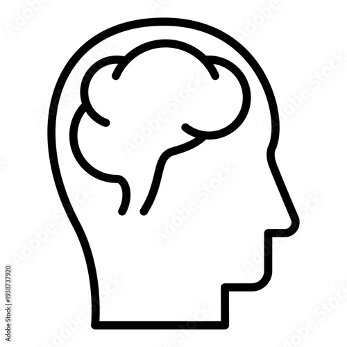 Mind Line Icon. Thinking brain symbol. Creativity and problem solving Line Icon