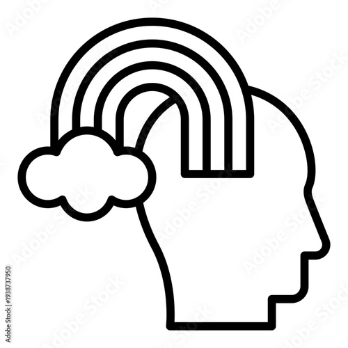 Imagination Line Icon. Creative mind symbol. Innovation and artistic inspiration Line Icon