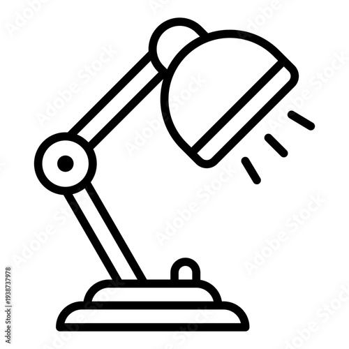 Desk lamp Line Icon. Workspace lighting symbol. Creative desk and design inspiration Line Icon