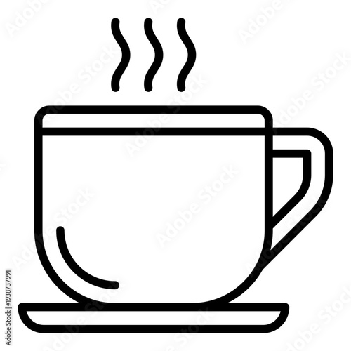 Coffee mug Line Icon. Creative workspace symbol. Designer desk and brainstorming inspiration Line Icon