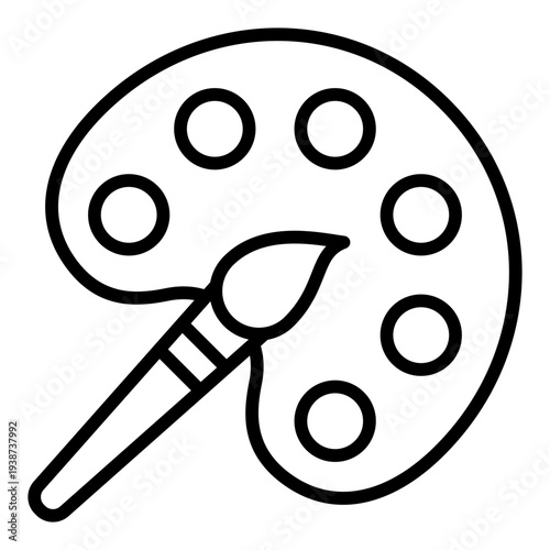 Color palette Line Icon. Graphic design tool symbol. Creativity and color selection Line Icon