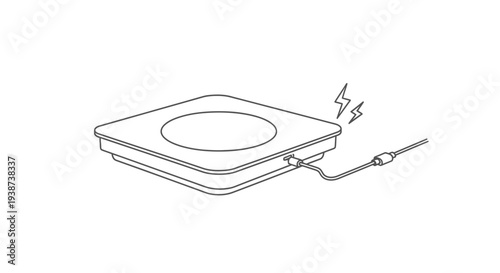 Wireless charging pad with lightning bolt symbol indicating power or charging