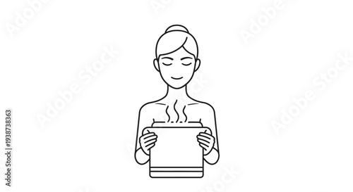 Woman enjoying facial steam treatment with towel, spa, wellness, self-care, relaxation