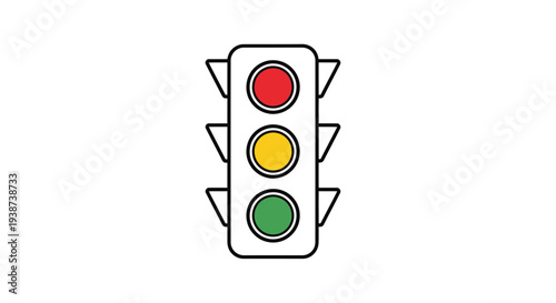 Traffic Light Signal with Red, Yellow, and Green Lights