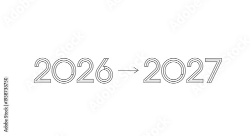 Transition from 2026 to 2027 with Arrow Symbol, Future Planning Concept