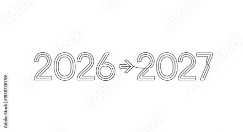 Transition from 2026 to 2027 with Arrow Symbol, Future Planning Concept