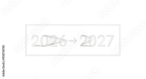 Transition from 2026 to 2027, abstract year change concept, forward motion, future.