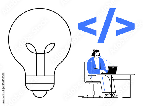 Coding concept. Coding for software development and problem-solving. Coding fostering innovation and effective technology implementation. For software development, creativity, problem-solving