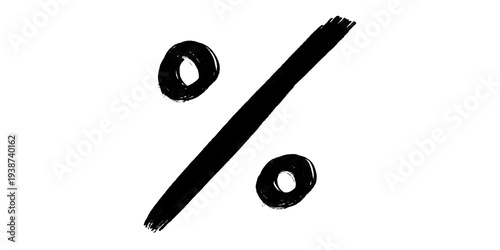 Photos Hand drawn percent symbol brush stroke icon.