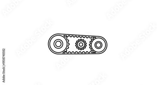 Synchronous Belt Drive System with Gears and Pulleys