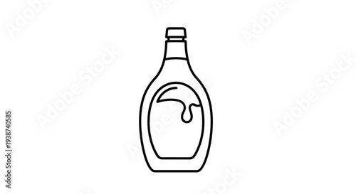 Syrup Bottle Icon, Simple Outline Design, Sweet Liquid Dispenser