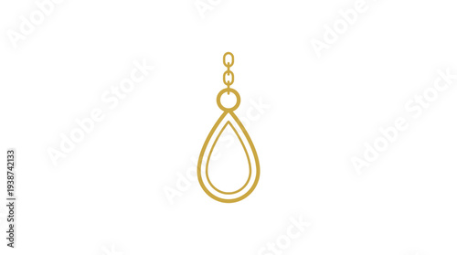 Gold pendant jewelry icon