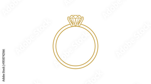 Gold ring jewelry icon