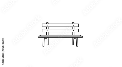 Simple Park Bench Illustration