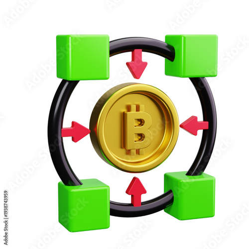 Decentralized Bitcoin Network A Conceptual Illustration of Blockchain Technology and Cryptocurrency Connections