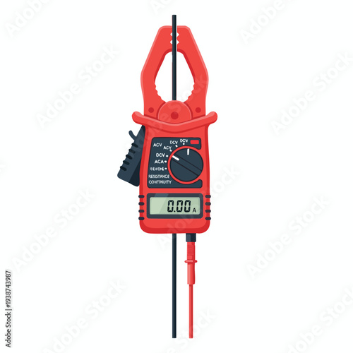 Digital Clamp Meter on White Background
