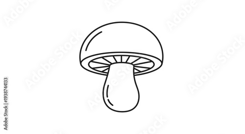 Simple Outline Mushroom Icon Vector Illustration