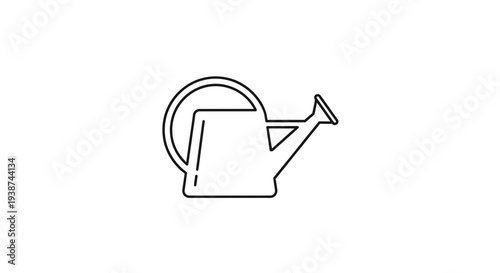 Simple Outline Icon of a Watering Can for Gardening and Plant Care