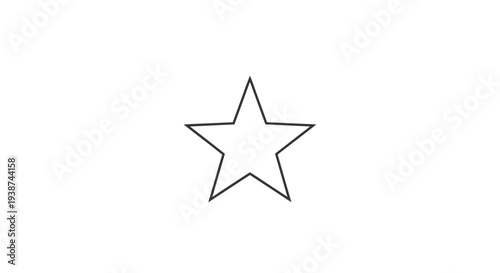 Simple Outline Star Icon, Minimalist Geometric Shape, Isolated on White Background