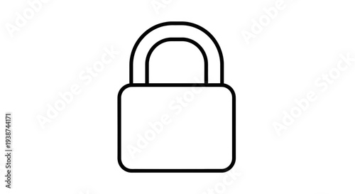 Simple padlock icon, security symbol, locked, privacy, safety, protection, access, data, digital, concept
