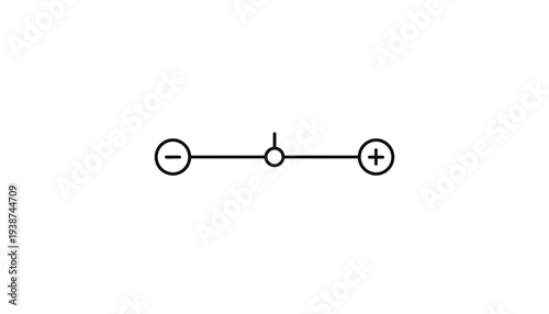 Simple Line Drawing of a Switch with Plus and Minus Symbols
