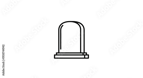 Simple line drawing of a glass dome or cloche on a white background