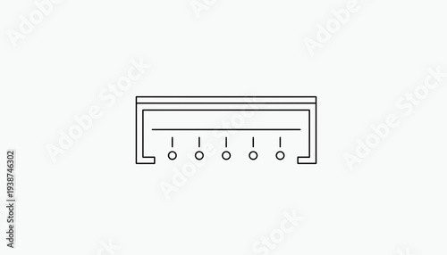 Simple Line Drawing of a 5-Pin Electrical Connector