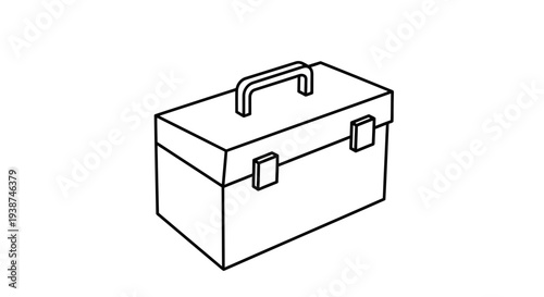 Simple Line Drawing of a Classic Toolbox