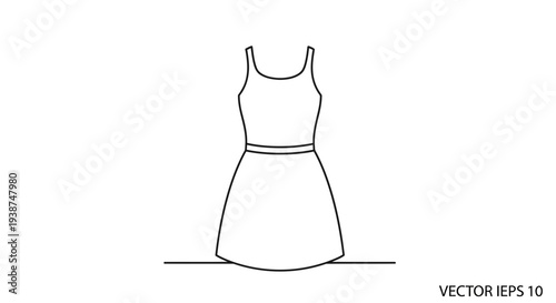 Simple Line Art Icon of a Woman's Dress