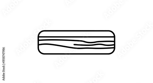 Simple Line Art Icon of a Wooden Plank or Board