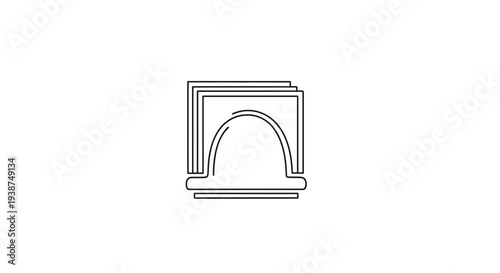 Simple Line Art Icon of a Napkin Holder with Napkins