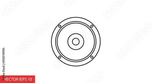 Simple Line Art Icon of a Speaker Driver