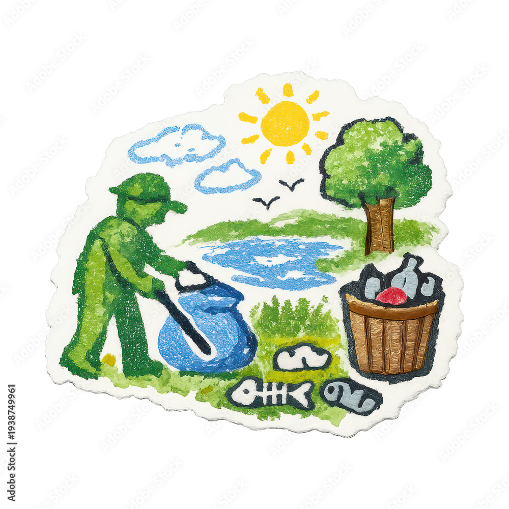 Fototapeta premium PNG Eco-friendly cleanup illustration
