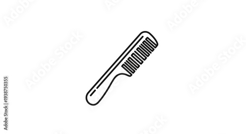 Simple Line Art Icon of a Comb for Hair Styling and Grooming