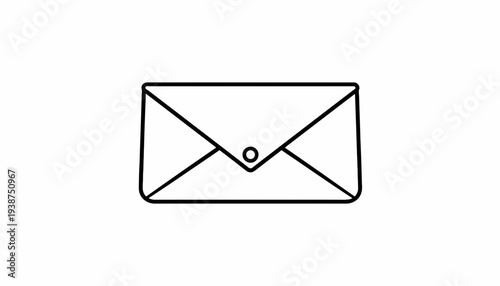 Simple Line Art Envelope Icon, Minimalist Mail Symbol, Communication Concept