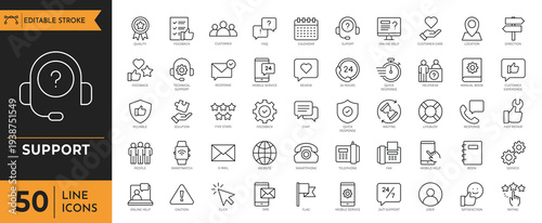 Customer support icons displayed on a computer screen for online assistance