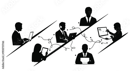 business people working remotely with technology